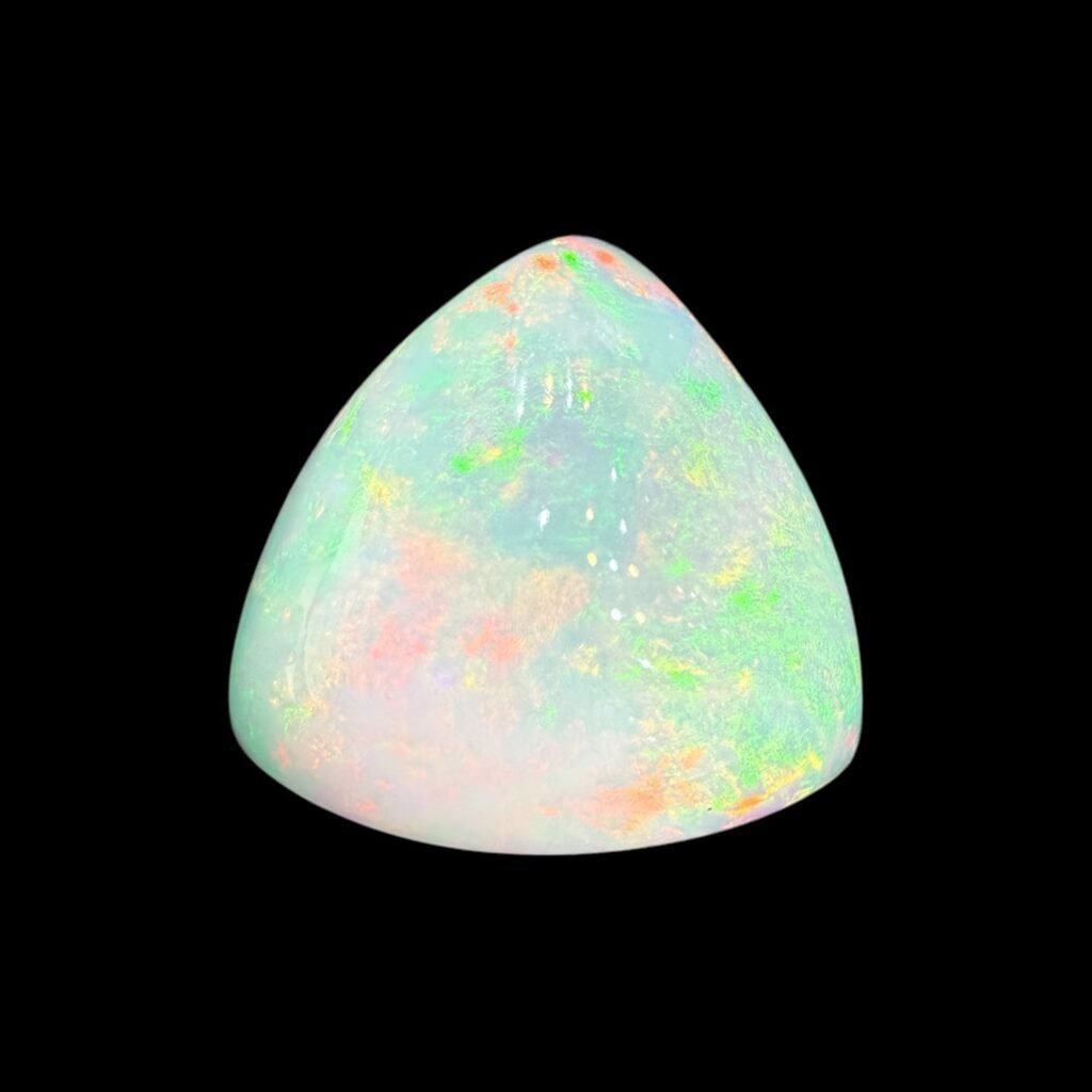White Opal Trilliant Cabochon 8.07 Carats 16.5x16.3 mm