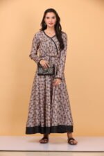 Brown Anarkali Kurti for Women – Lightweight Ethnic Wear